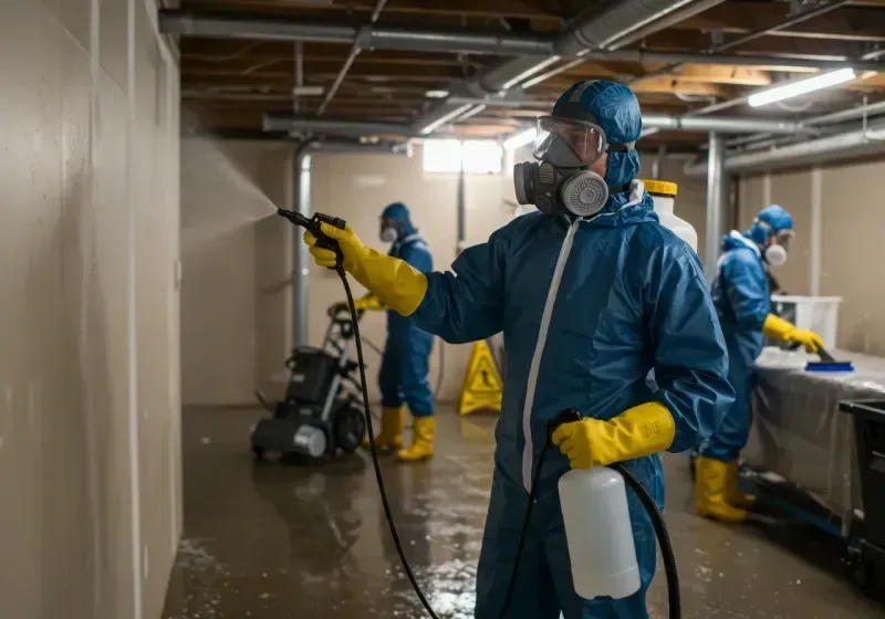 Basement Sanitization and Antimicrobial Treatment process in Morehead City, NC