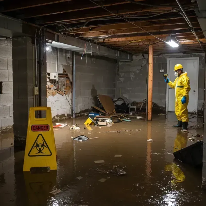 Flooded Basement Electrical Hazard in Morehead City, NC Property