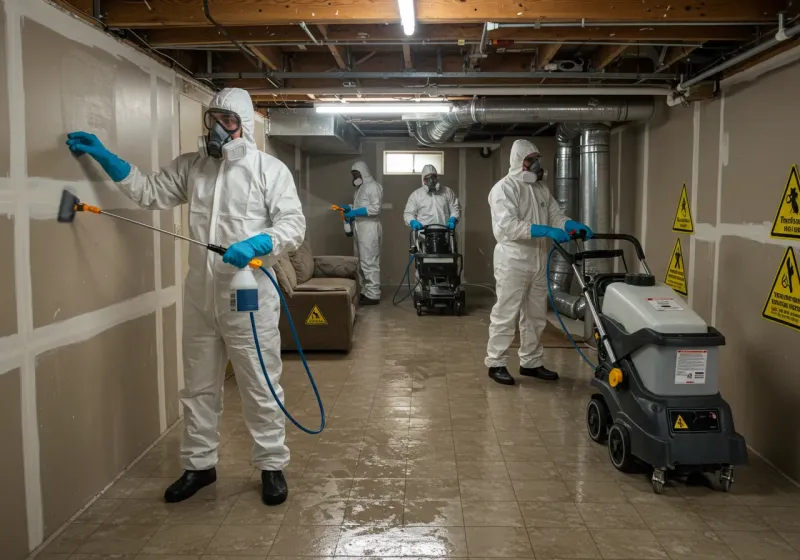 Basement Moisture Removal and Structural Drying process in Morehead City, NC